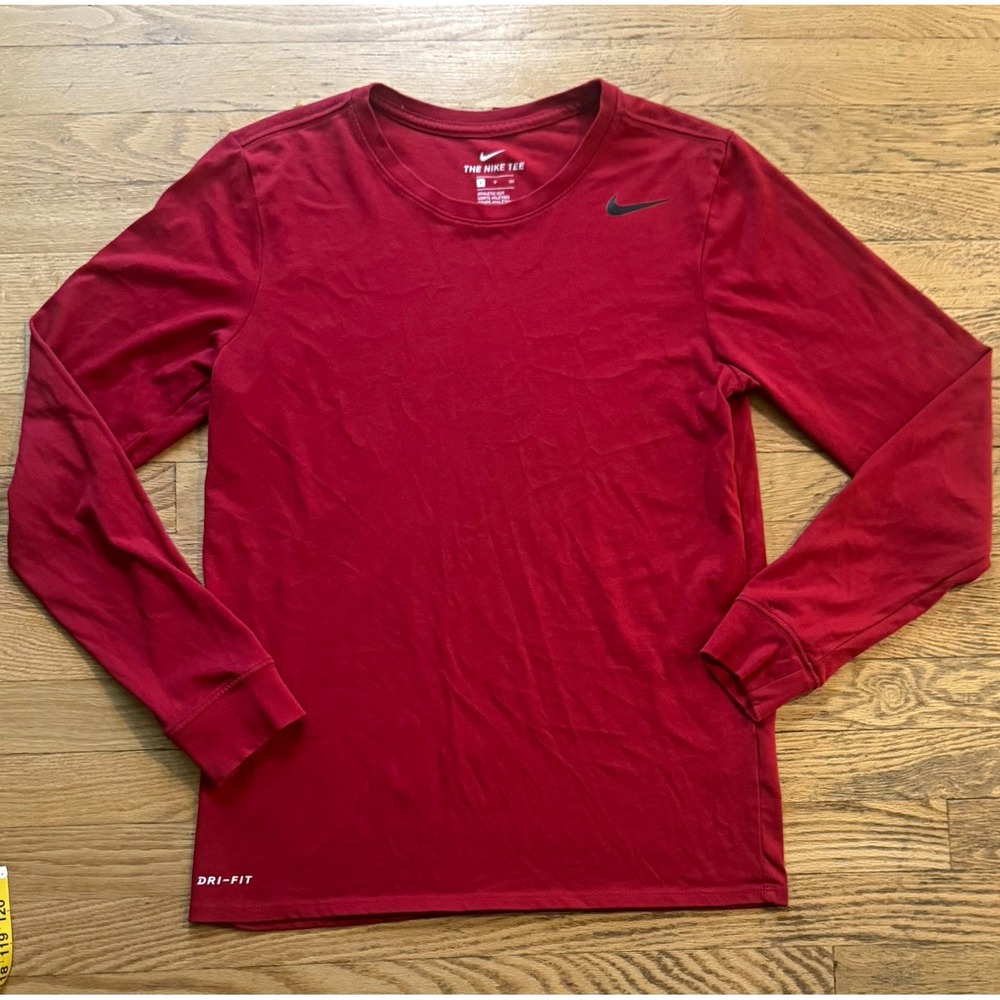 Nike Dri-FIT women’s S Red Long Sleeve Crew Neck Athletic Polyester Tee
